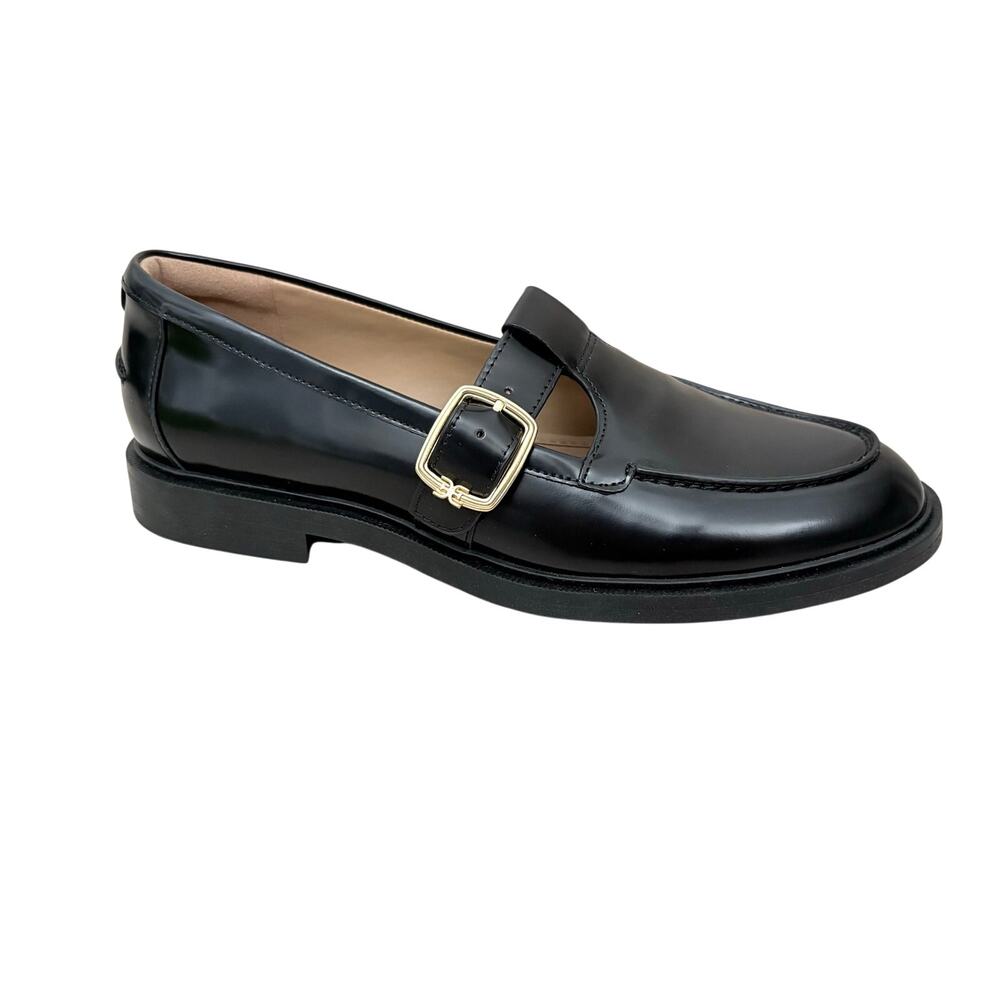 Sam Edelman Elaina T-Strap Mary Jane Loafers Black Leather Women’s Size 9 New